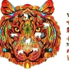 Puzzle Tigre colorido de madeira
