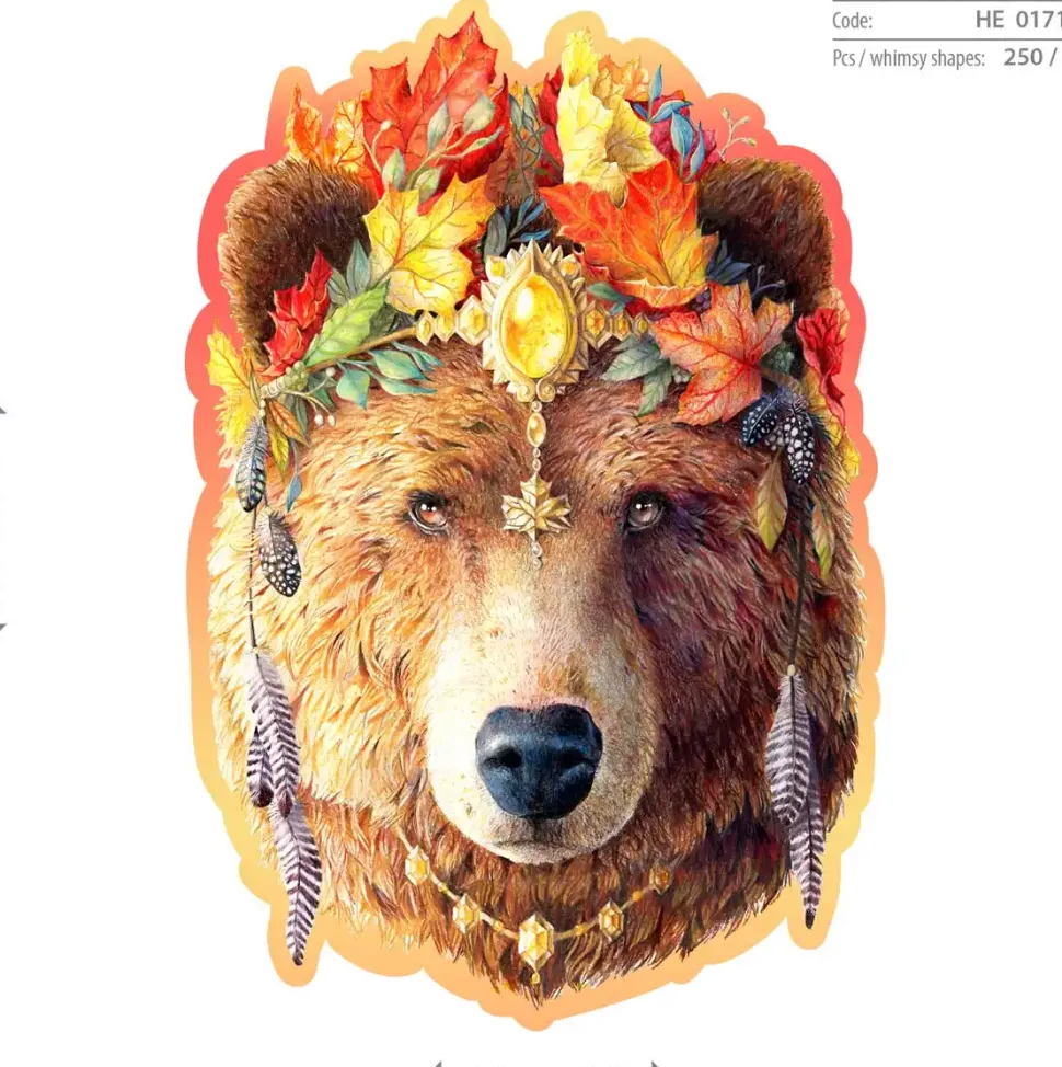 Puzzle Urso estiloso de madeira