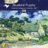 Puzzle Vincent van Gogh: Casas com telhado de colmo em Cordeville,