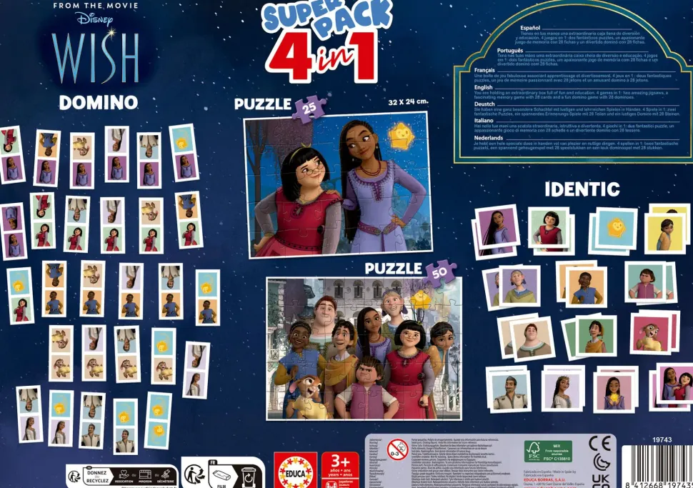 Puzzle 4v1 Superpack Wish - quebra-cabeça, memória, dominó