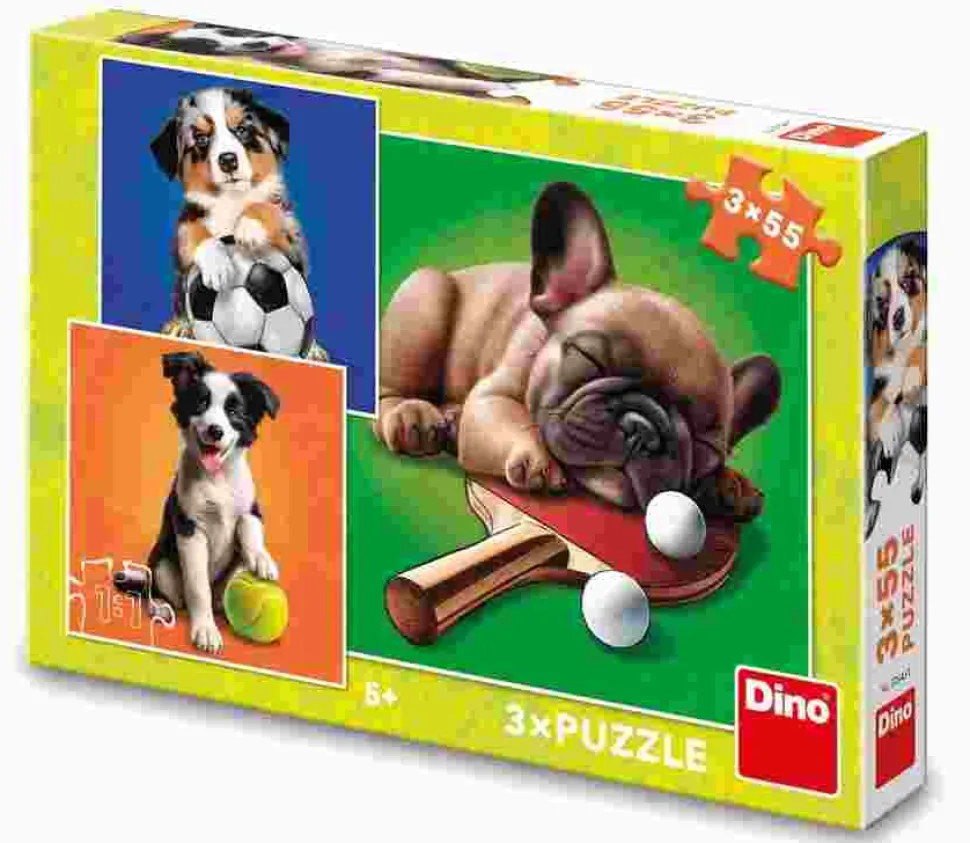 Puzzle 3x55 Psí 拧portovci